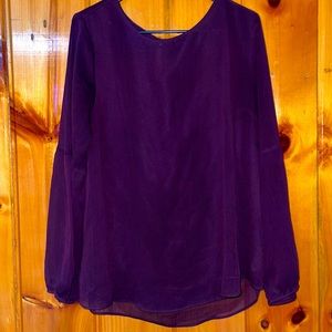 Apt 9 Plum Long-sleeved Blouse